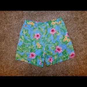 Lauren by Ralph Lauren Floral Linen Shorts Size 14